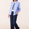 Gerry Weber - Blá/hvít teinótt blússa - Image 3
